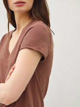 Load image into Gallery viewer, Cotton V-neck Tee - Sepia
