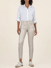 Load image into Gallery viewer, Charlize High Rise Coated Cigarette Jean - Rose Gold FINAL SALE
