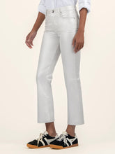 Load image into Gallery viewer, Kelsey High Rise Coated Ankle Flare Jean - Light Silver FINAL SALE
