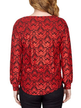 Load image into Gallery viewer, Scroll Twist Top - Lipstick Multi FINAL SALE
