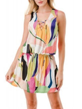 Load image into Gallery viewer, Smock Waist Lace-Up Dress - Multi FINAL SALE
