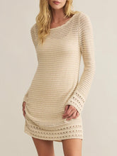 Load image into Gallery viewer, Calabria Crochet Mini Dress - Natural FINAL SALE
