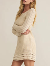 Load image into Gallery viewer, Calabria Crochet Mini Dress - Natural FINAL SALE
