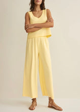 Load image into Gallery viewer, Scout Jersey Crop Flare Pant - Lemon Citrus

