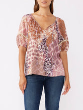 Load image into Gallery viewer, Floral Puff Sleeve Top - Clay
