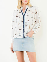 Load image into Gallery viewer, Long Sleeve Sailboat Button Down - Cream

