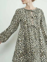 Load image into Gallery viewer, Twill Babydoll Dress - Leopard FINAL SALE
