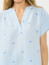 Load image into Gallery viewer, Cap Sleeve Pinstripe Top - Light Blue
