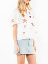 Load image into Gallery viewer, Embroidered V-Neck Top - White
