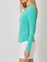 Load image into Gallery viewer, Washed Rib Tee - Sea FINAL SALE
