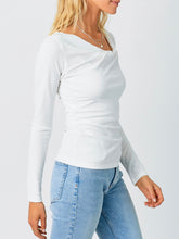 Load image into Gallery viewer, Asymmetrical Knotted Neckline Top - Off White FINAL SALE
