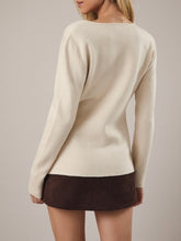 Load image into Gallery viewer, Long Sleeve Button Sweater - Cream
