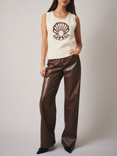 Load image into Gallery viewer, Sleeveless Shell Intarsia Sweater - Cream
