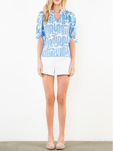 Load image into Gallery viewer, Abstract V-neck Top - Blue
