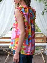 Load image into Gallery viewer, Fiesta Sleeveless Top - Orange Multi FINAL SALE
