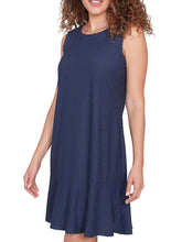 Load image into Gallery viewer, Sleeveless Swiss Dot Dress - Navy
