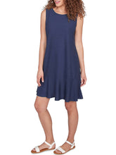 Load image into Gallery viewer, Sleeveless Swiss Dot Dress - Navy
