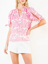 Load image into Gallery viewer, Abstract V-neck Top - Pink
