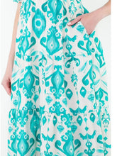 Load image into Gallery viewer, Tiered Maxi Dress - Aqua/Cream
