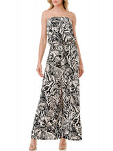 Load image into Gallery viewer, Strapless Jumpsuit - Black/White/Blush
