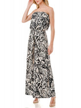 Load image into Gallery viewer, Strapless Jumpsuit - Black/White/Blush
