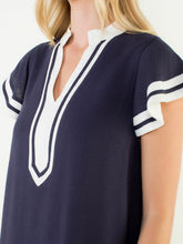 Load image into Gallery viewer, Flutter Sleeve Dress - Navy/White
