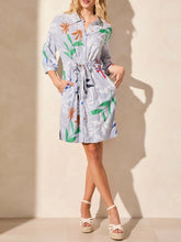 Load image into Gallery viewer, Shirt Dress with Tie - Sailboat FINAL SALE
