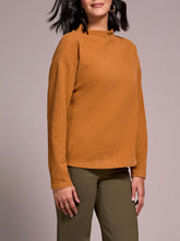 Load image into Gallery viewer, Textured Funnel Neck Top - Bran FINAL SALE

