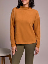 Load image into Gallery viewer, Textured Funnel Neck Top - Bran FINAL SALE
