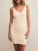 Load image into Gallery viewer, Charmer Crochet Mini Dress - Sea Salt FINAL SALE
