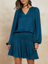 Load image into Gallery viewer, Crinkled Mini Dress - Dark Blue FINAL SALE
