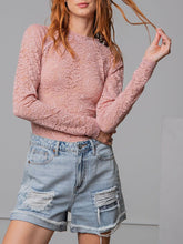 Load image into Gallery viewer, Fitted Lace Long Sleeve - Dusty Rose FINAL SALE
