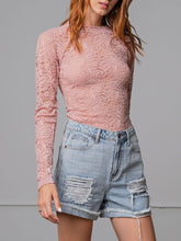 Load image into Gallery viewer, Fitted Lace Long Sleeve - Dusty Rose FINAL SALE
